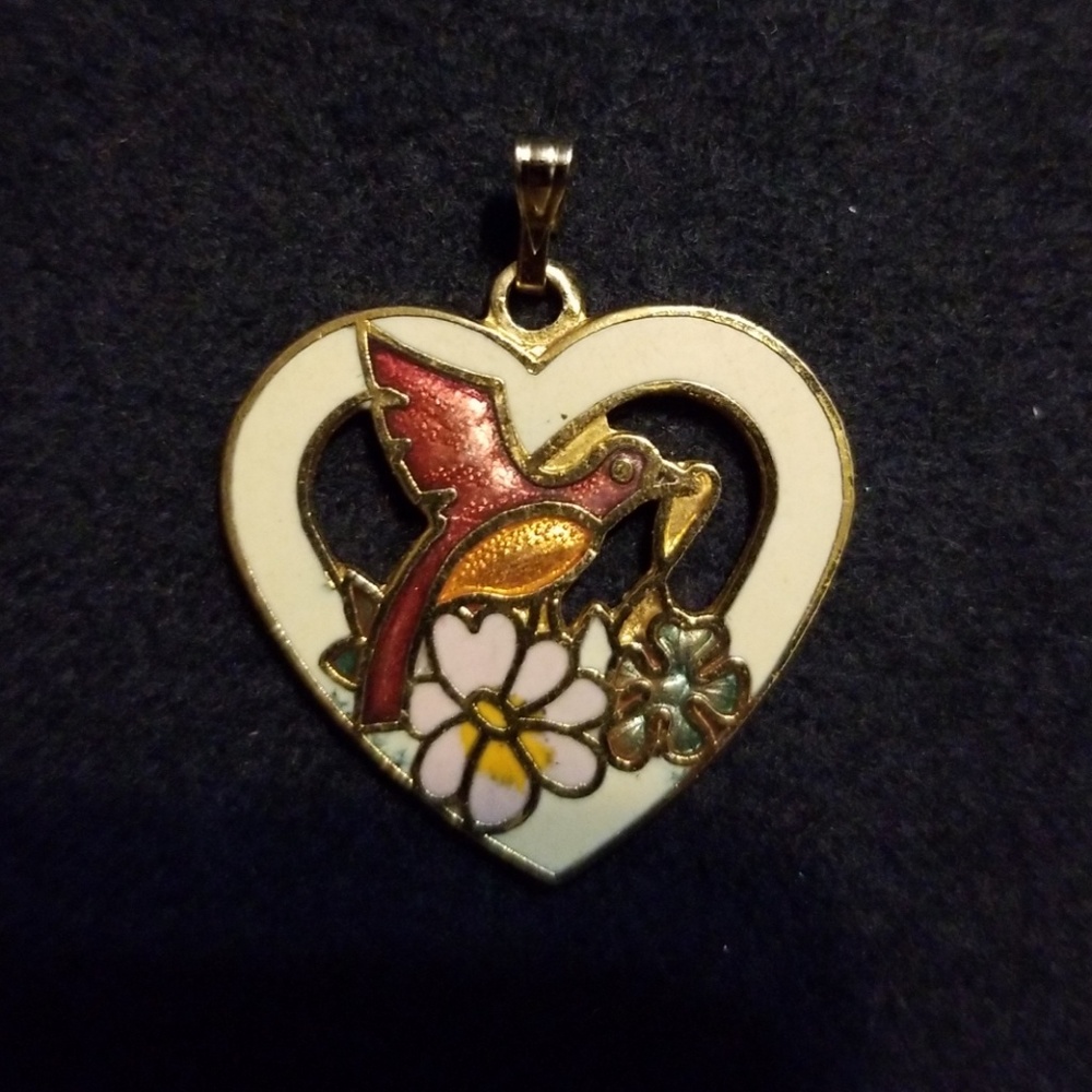 🕊Vintage Enamel Hummingbird Pendant🕊